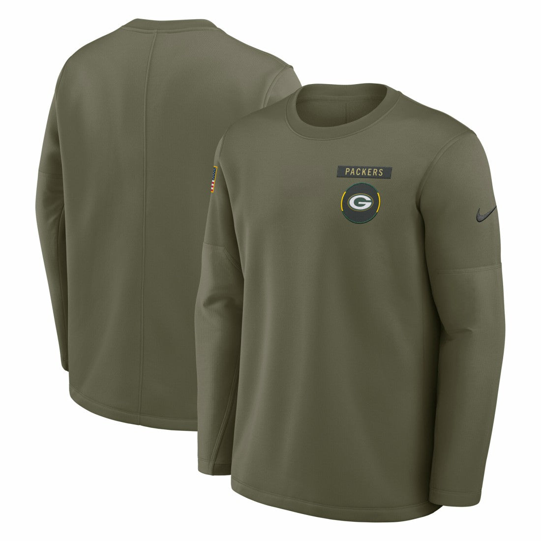 Green Bay Packers 2025 Salute to Service Sideline Coaches Therma-FIT Long Sleeve Shirt | NFL Discount