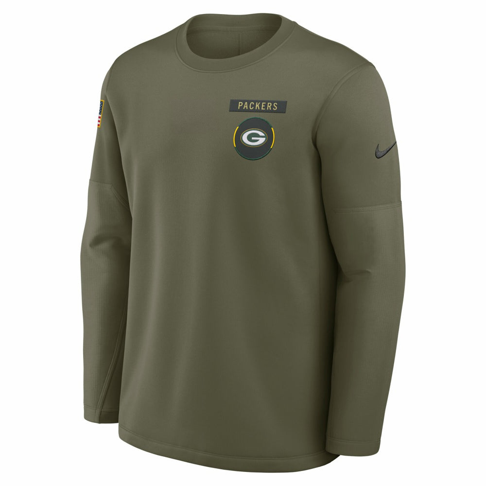Green Bay Packers 2025 Salute to Service Sideline Coaches Therma-FIT Long Sleeve Shirt | NFL Discount