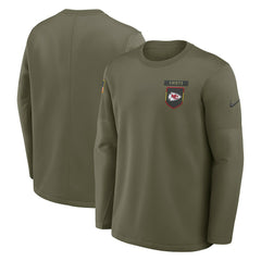 Kansas City Chiefs 2025 Salute to Service Sideline Coaches Therma-FIT Long Sleeve Shirt | NFL Hot