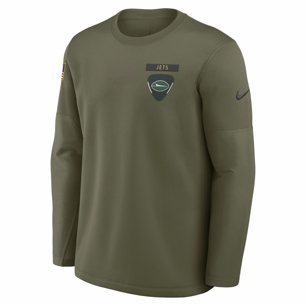 New York Jets 2025 Salute to Service Sideline Coaches Therma-FIT Long Sleeve Shirt | NFL Discount