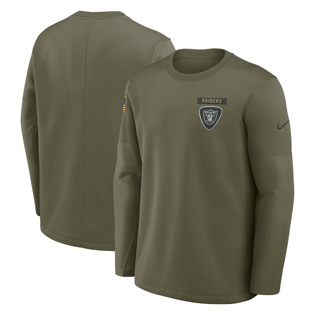 Las Vegas Raiders 2025 Salute to Service Sideline Coaches Therma-FIT Long Sleeve Shirt | NFL Outlet