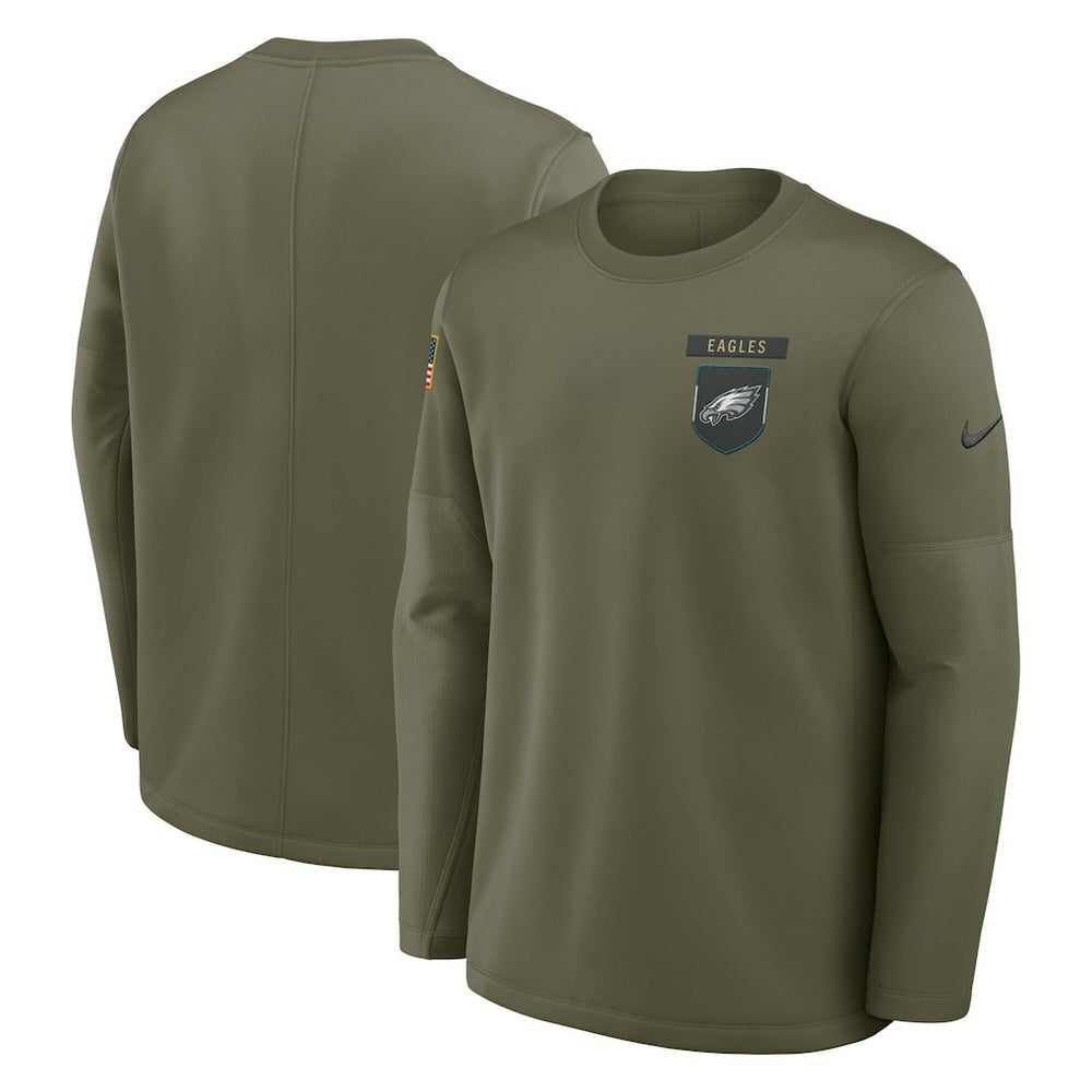 Philadelphia Eagles 2025 Salute to Service Sideline Coaches Therma-FIT Long Sleeve Shirt | NFL On sale