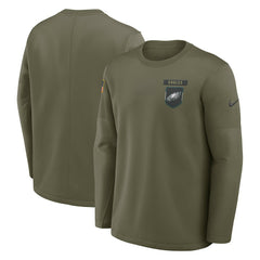 Philadelphia Eagles 2025 Salute to Service Sideline Coaches Therma-FIT Long Sleeve Shirt | NFL On sale