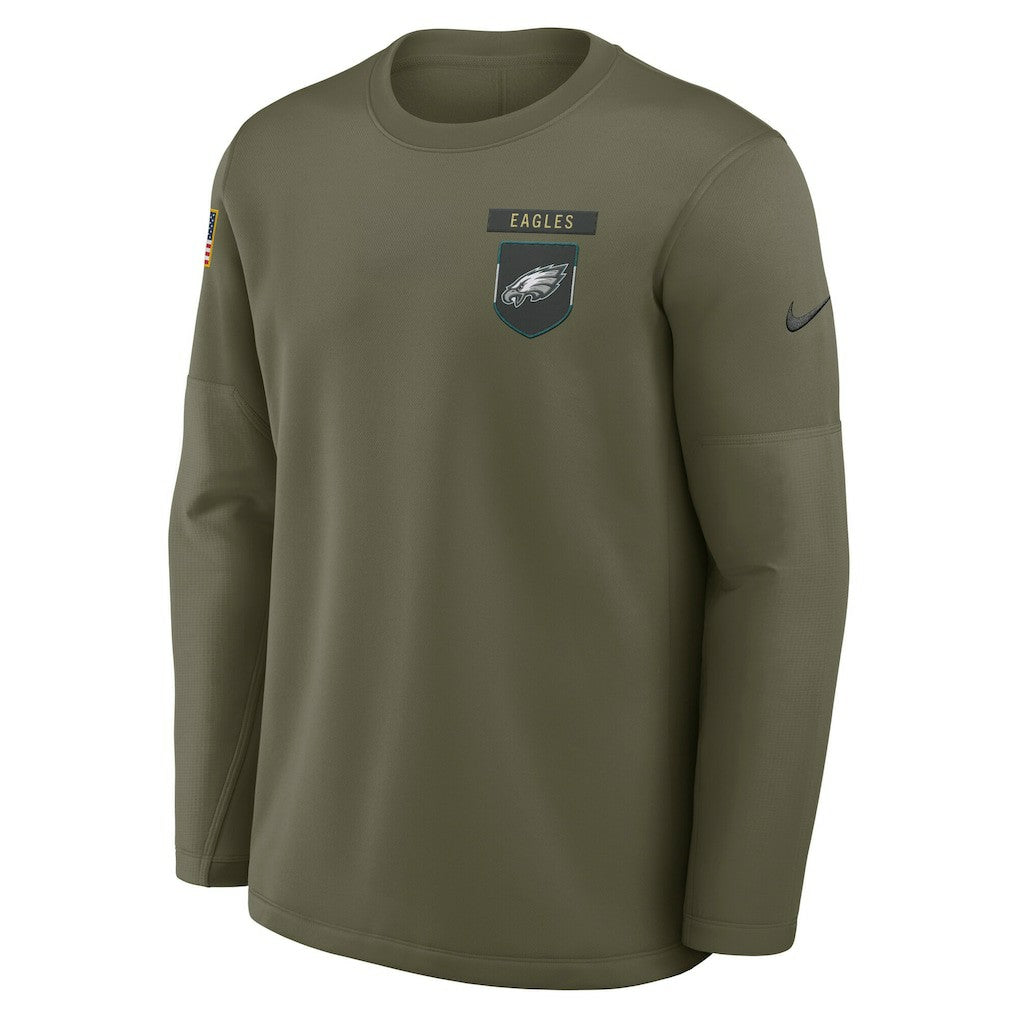Philadelphia Eagles 2025 Salute to Service Sideline Coaches Therma-FIT Long Sleeve Shirt | NFL On sale