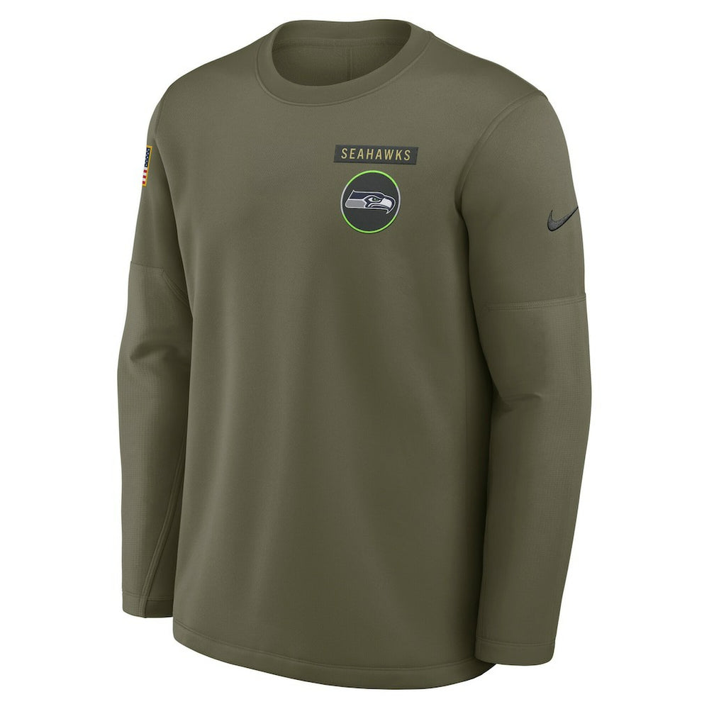 Seattle Seahawks 2025 Salute to Service Sideline Coaches Therma-FIT Long Sleeve Shirt | NFL Online