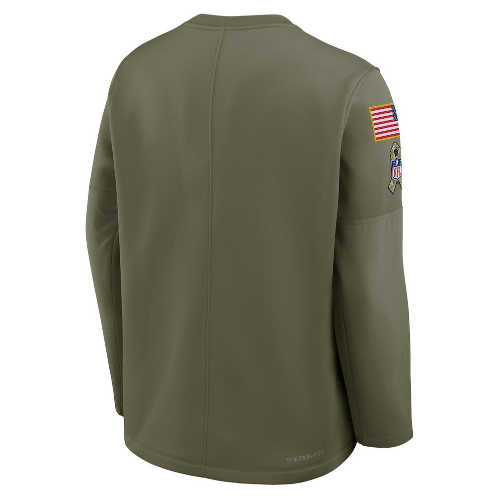 Seattle Seahawks 2025 Salute to Service Sideline Coaches Therma-FIT Long Sleeve Shirt | NFL Online