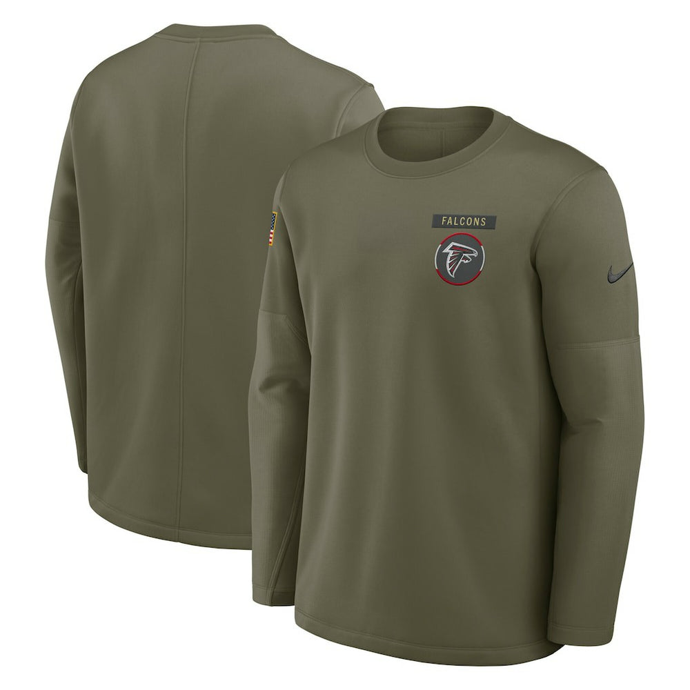 Atlanta Falcons 2025 Salute to Service Sideline Coaches Therma-FIT Long Sleeve Shirt | NFL Hot