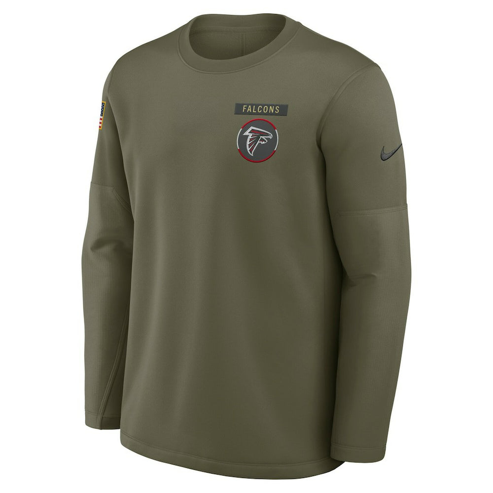 Atlanta Falcons 2025 Salute to Service Sideline Coaches Therma-FIT Long Sleeve Shirt | NFL Hot