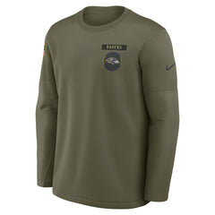 Baltimore Ravens 2025 Salute to Service Sideline Coaches Therma-FIT Long Sleeve Shirt | NFL Hot