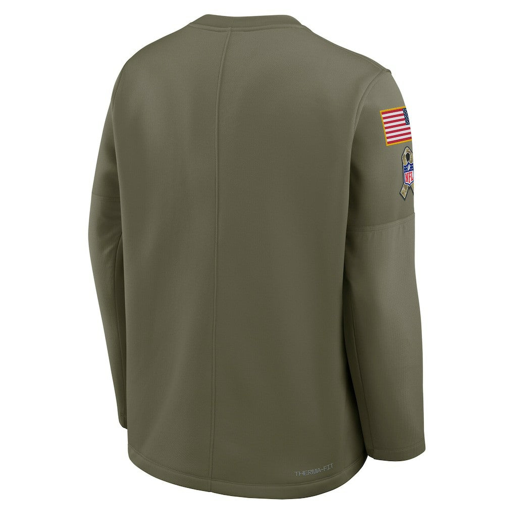Baltimore Ravens 2025 Salute to Service Sideline Coaches Therma-FIT Long Sleeve Shirt | NFL Hot