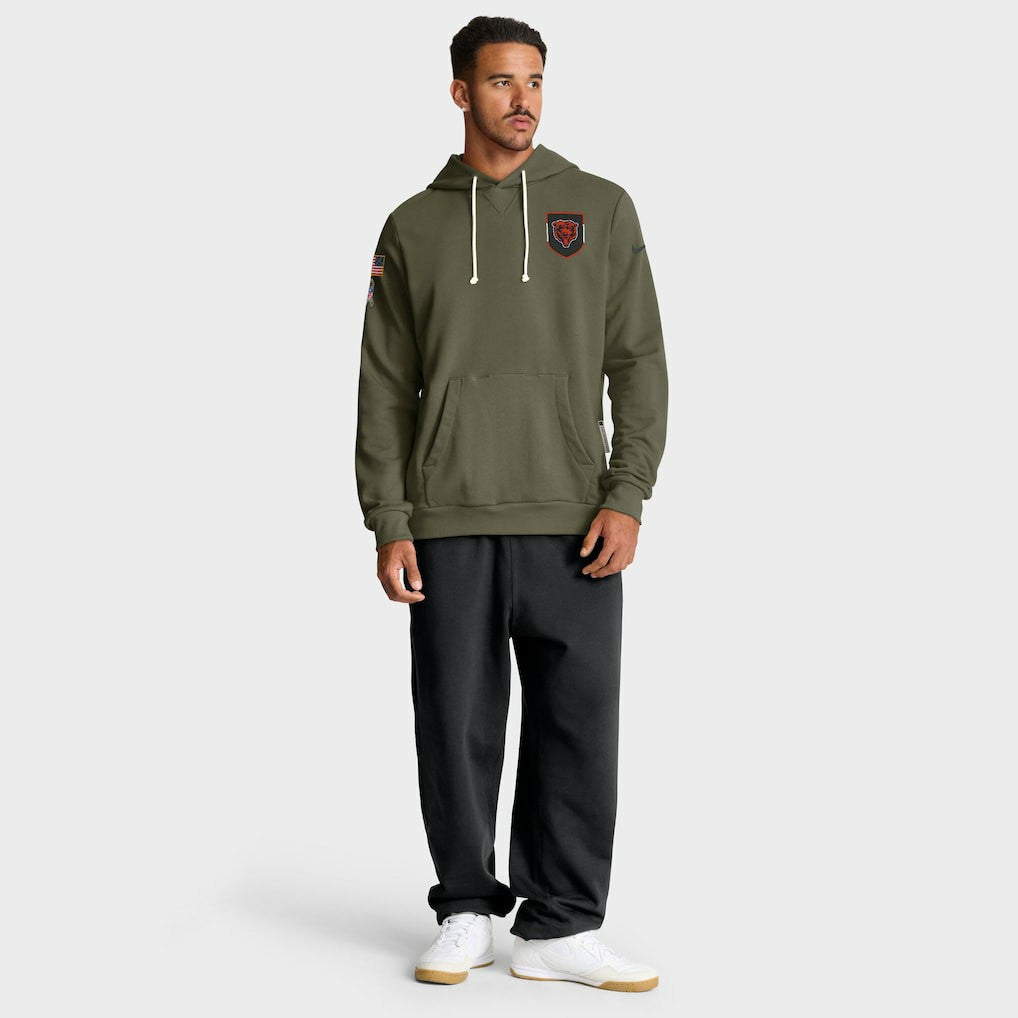 Chicago Bears Big & Tall 2025 Salute to Service Sideline Dominant Force Dri-FIT Hoodie | NFL Discount
