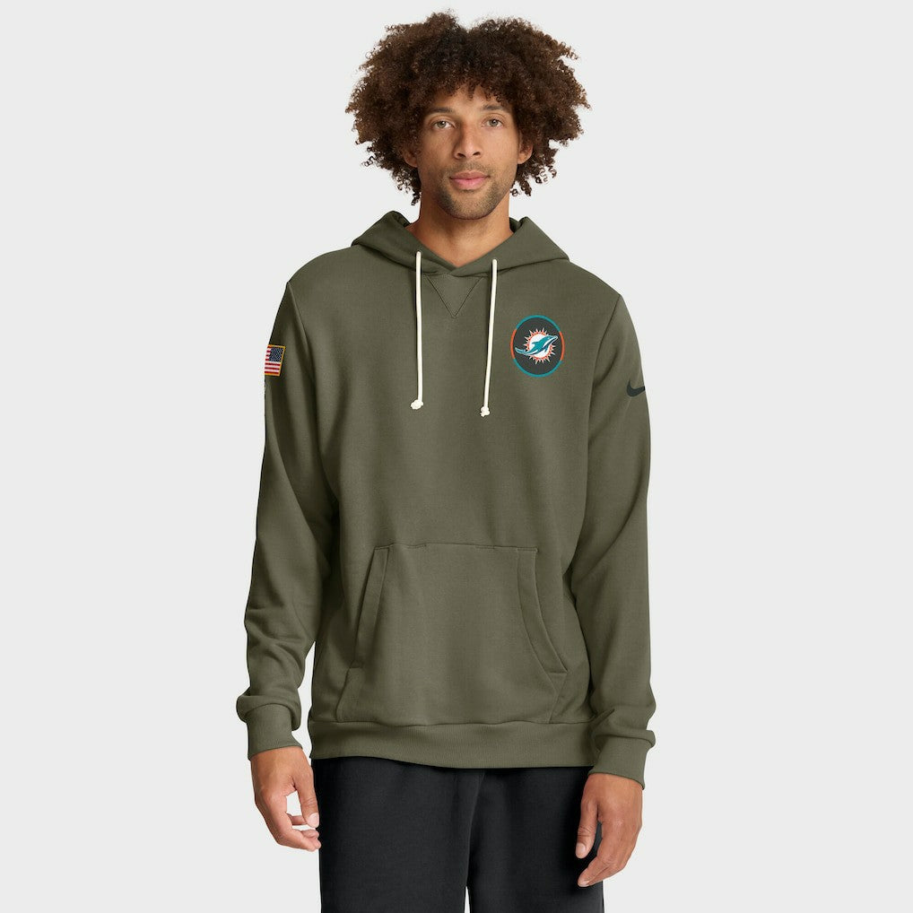 Miami Dolphins Big & Tall 2025 Salute to Service Sideline Dominant Force Dri-FIT Hoodie | NFL Outlet