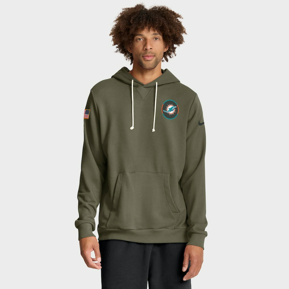 Miami Dolphins Big & Tall 2025 Salute to Service Sideline Dominant Force Dri-FIT Hoodie | NFL Outlet