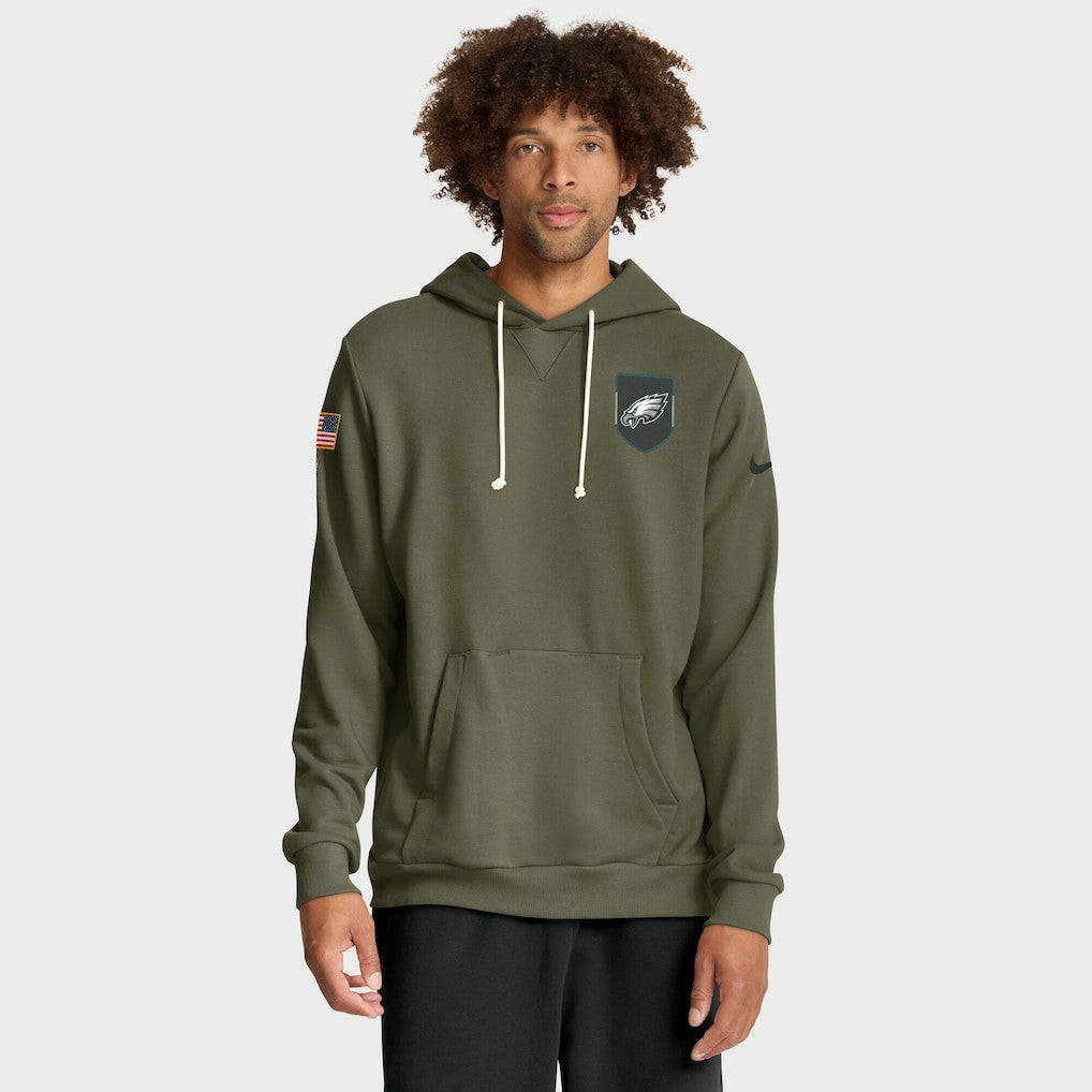 Philadelphia Eagles Big & Tall 2025 Salute to Service Sideline Dominant Force Dri-FIT Hoodie | NFL New
