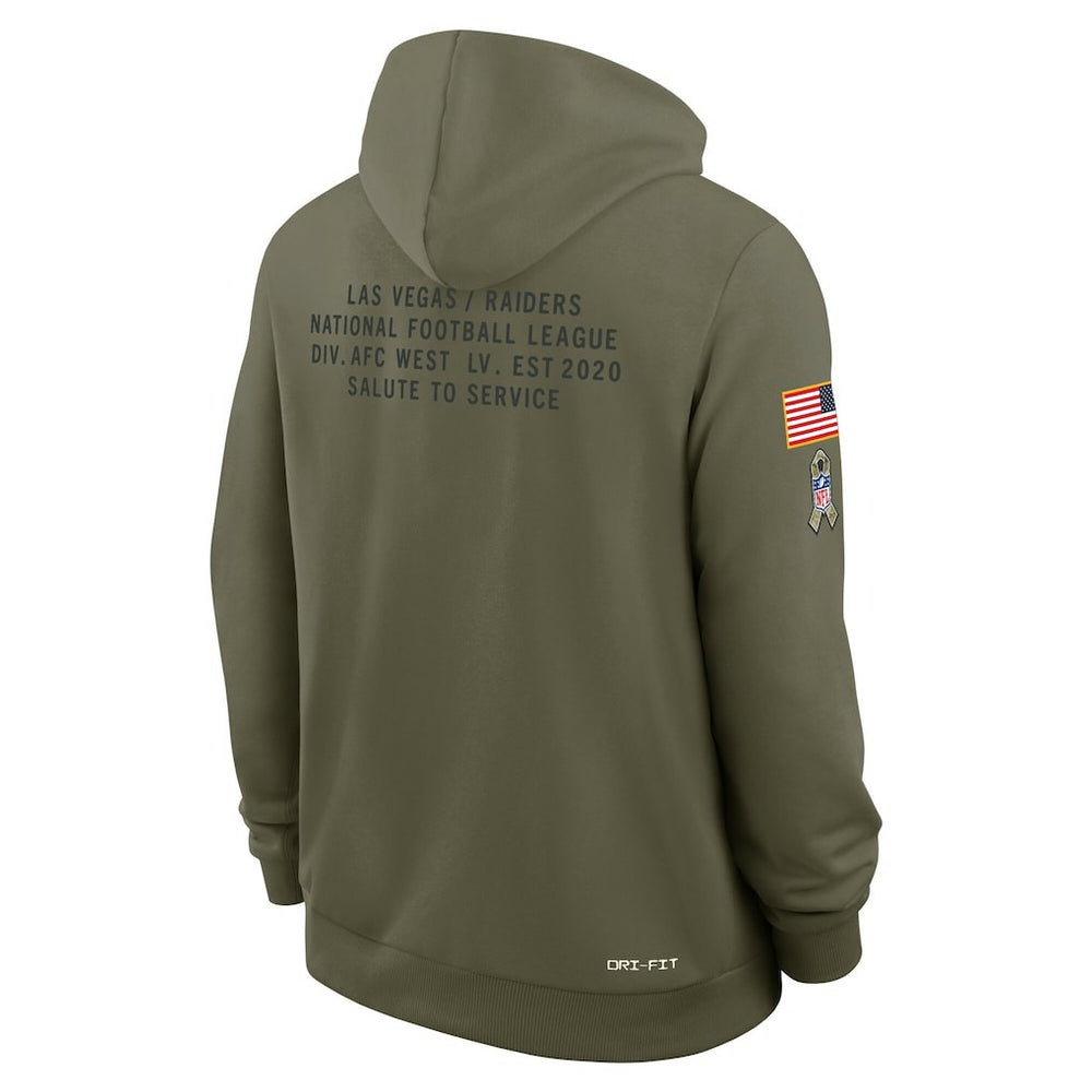 Las Vegas Raiders Big & Tall 2025 Salute to Service Sideline Dominant Force Dri-FIT Hoodie | NFL Outlet