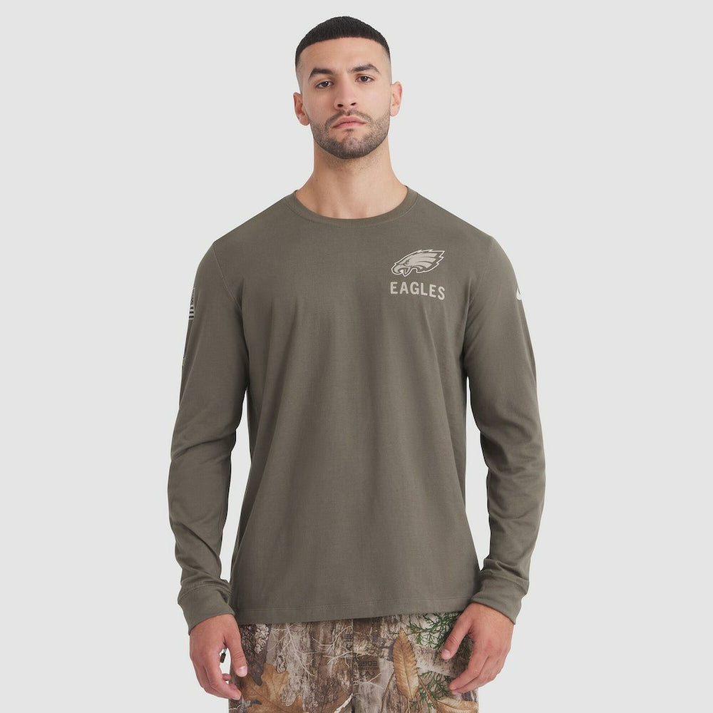 Philadelphia Eagles 2025 Salute to Service Sideline Long Sleeve T-Shirt | NFL Discount