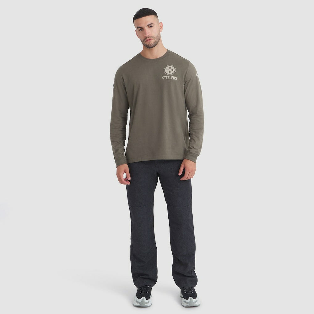 Pittsburgh Steelers 2025 Salute to Service Sideline Long Sleeve T-Shirt | NFL Hot