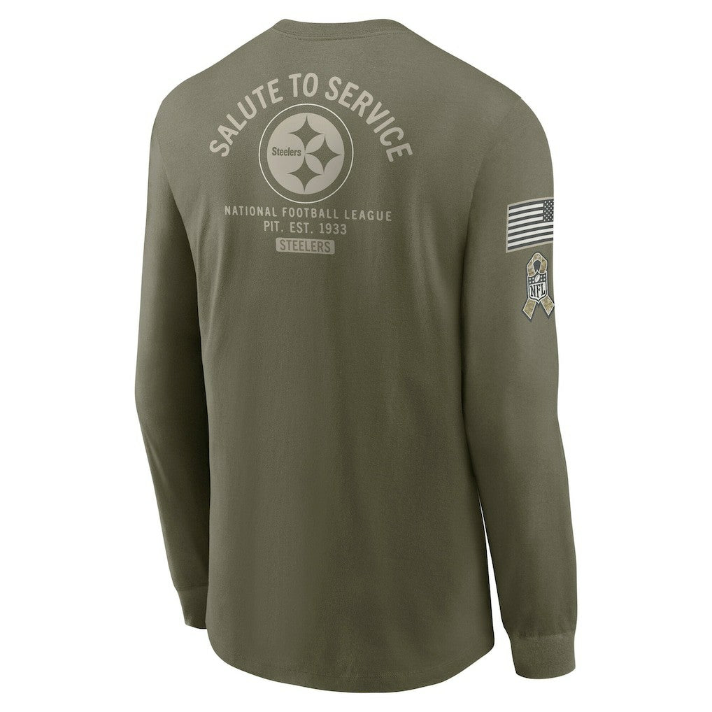 Pittsburgh Steelers 2025 Salute to Service Sideline Long Sleeve T-Shirt | NFL Hot