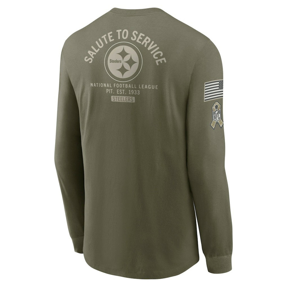 Pittsburgh Steelers 2025 Salute to Service Sideline Long Sleeve T-Shirt | NFL Hot