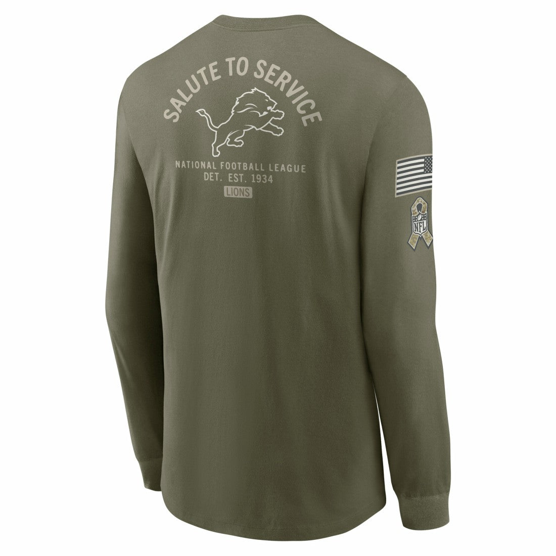 Detroit Lions 2025 Salute to Service Sideline Long Sleeve T-Shirt | NFL Sale