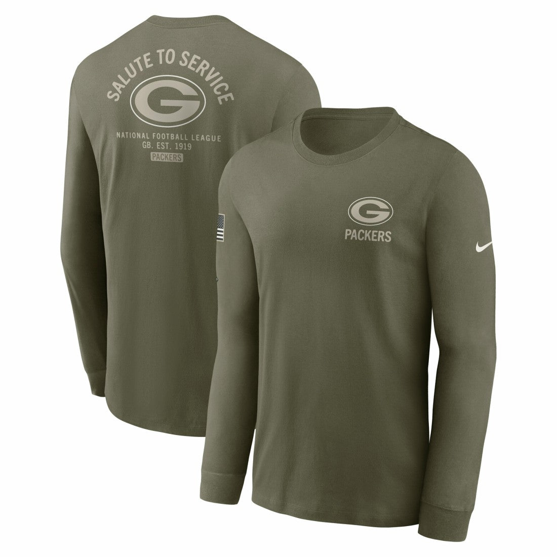 Green Bay Packers 2025 Salute to Service Sideline Long Sleeve T-Shirt | NFL Outlet