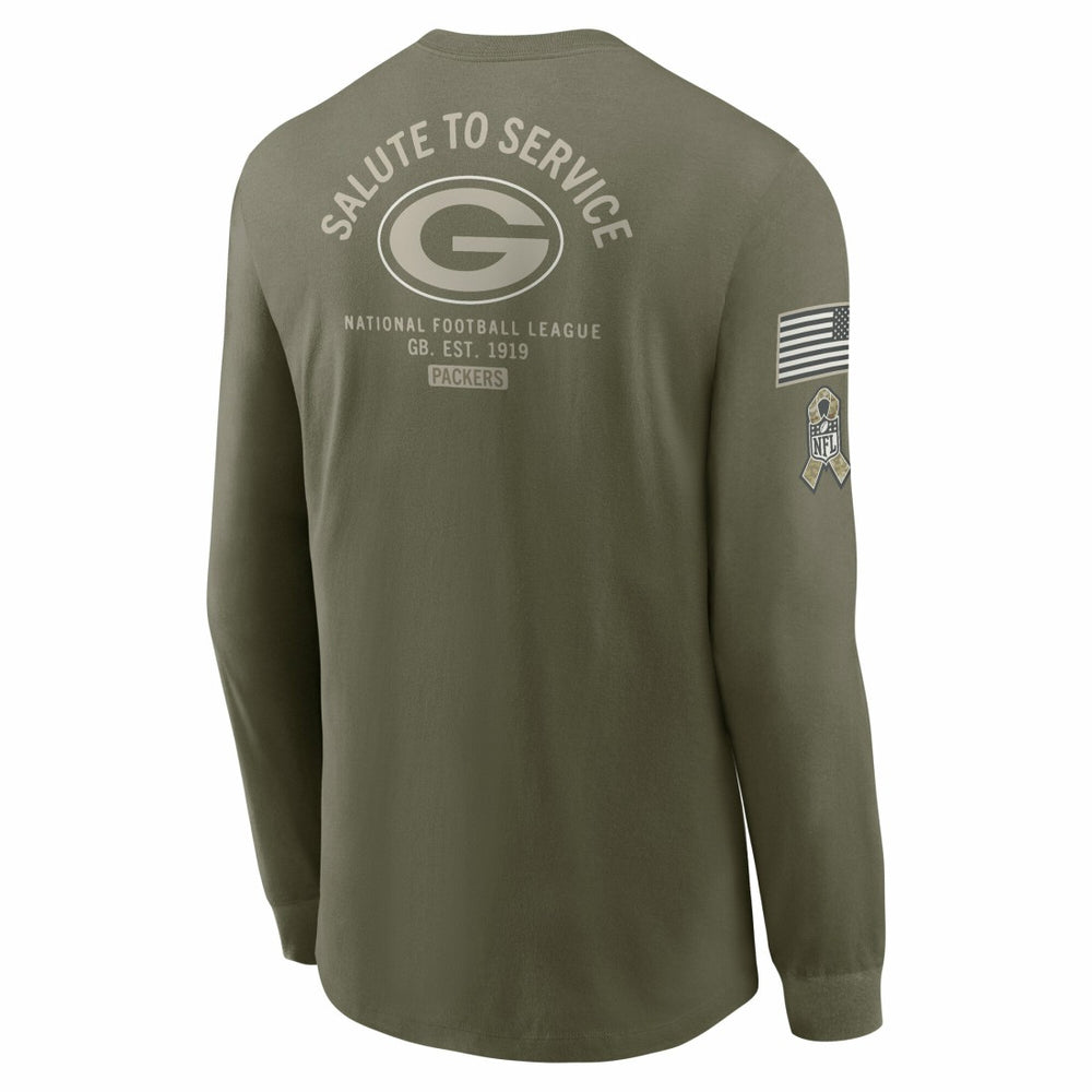 Green Bay Packers 2025 Salute to Service Sideline Long Sleeve T-Shirt | NFL Outlet