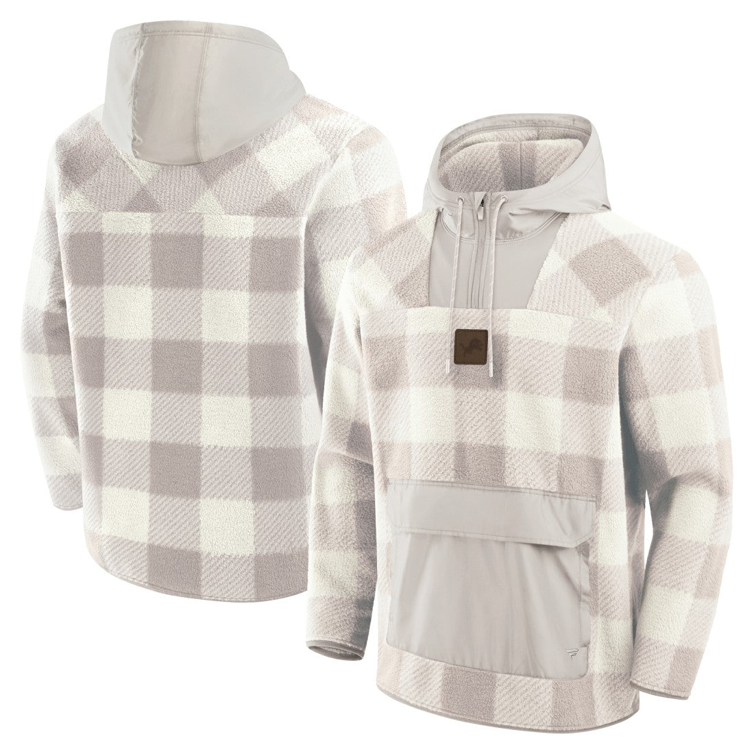 Detroit Lions Elements Plaid Polar Fleece Quarter-Zip Hoodie | NFL US