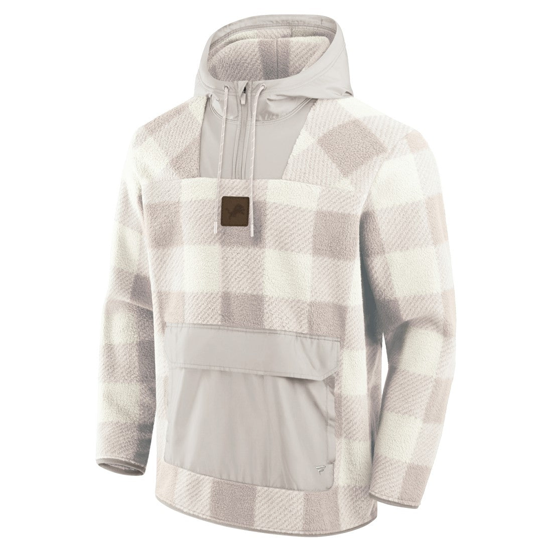 Detroit Lions Elements Plaid Polar Fleece Quarter-Zip Hoodie | NFL US