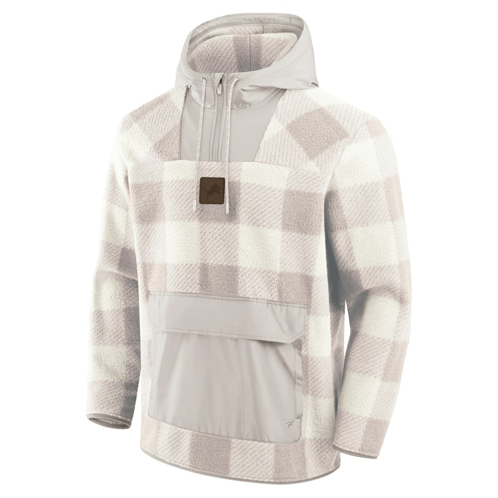 Detroit Lions Elements Plaid Polar Fleece Quarter-Zip Hoodie | NFL US