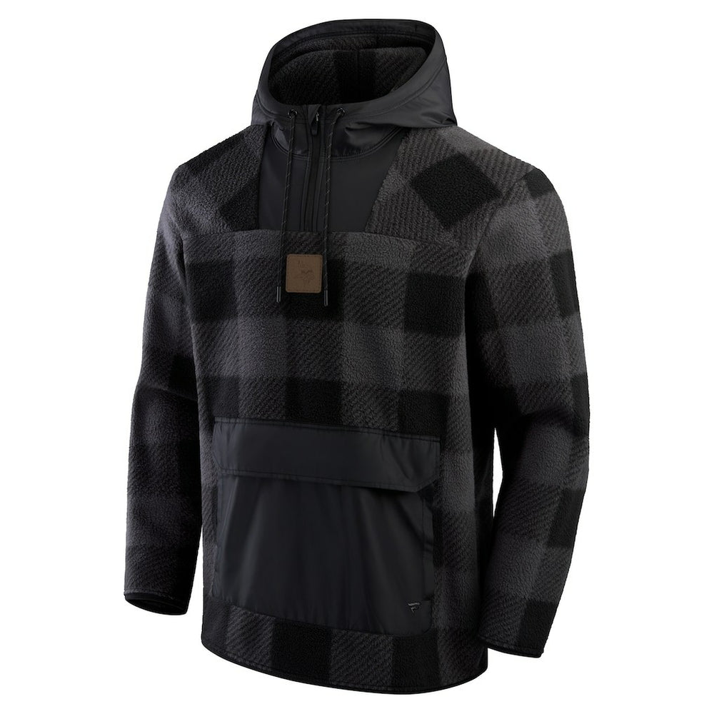 Minnesota Vikings Elements Plaid Polar Fleece Quarter-Zip Hoodie | NFL Online