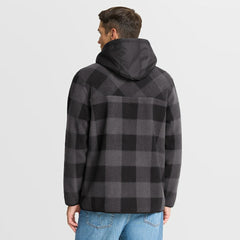 Kansas City Chiefs Elements Plaid Polar Fleece Quarter-Zip Hoodie | NFL New