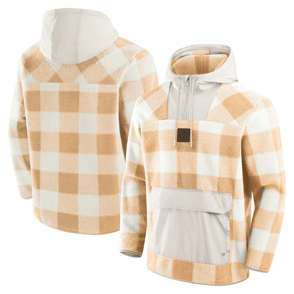 Pittsburgh Steelers Elements Plaid Polar Fleece Quarter-Zip Hoodie | NFL Outlet