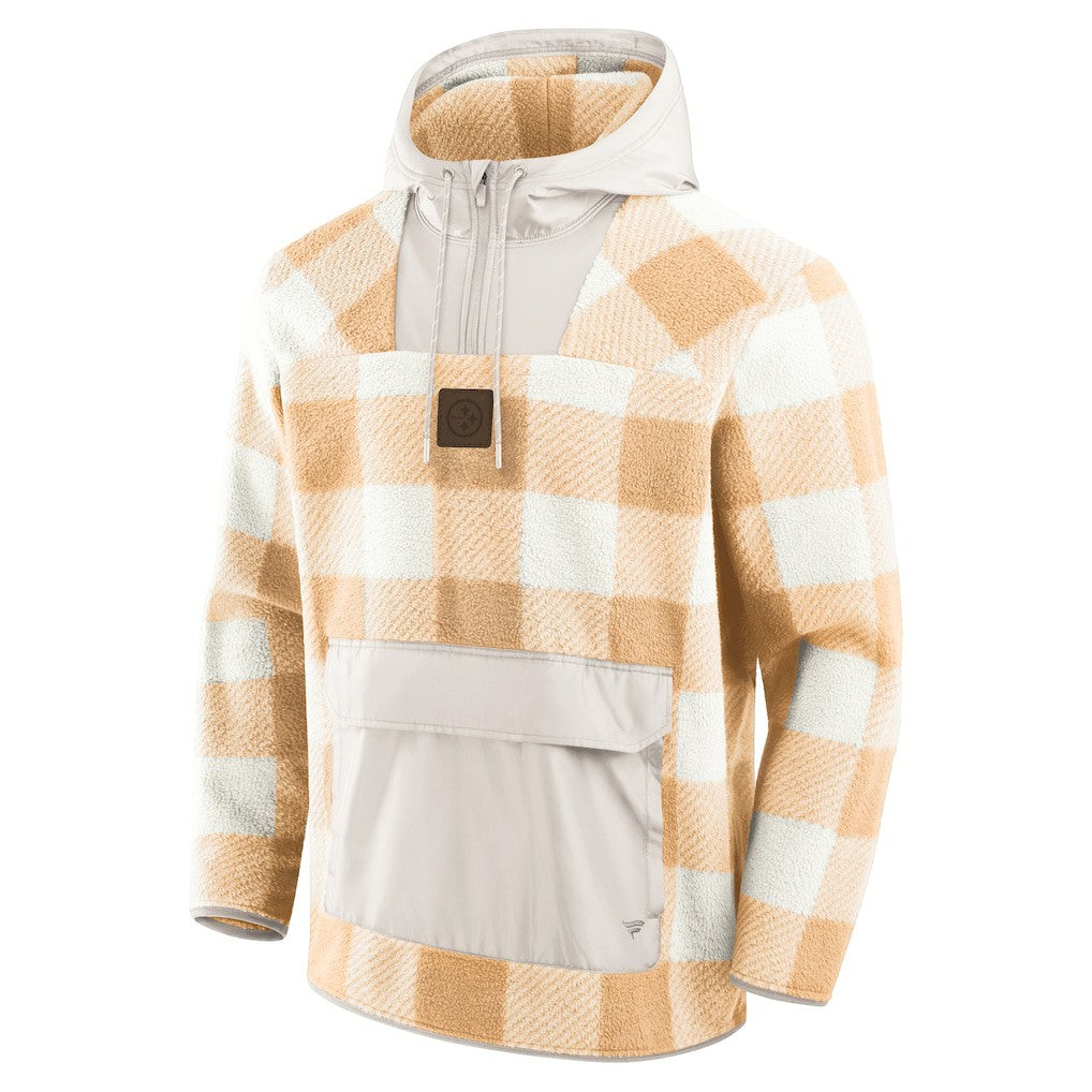 Pittsburgh Steelers Elements Plaid Polar Fleece Quarter-Zip Hoodie | NFL Outlet