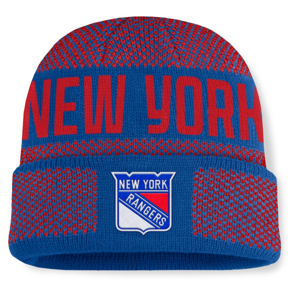 New York Rangers Fanatics Fundamentals Shelter Cuffed Knit Hat -  NHL Hats