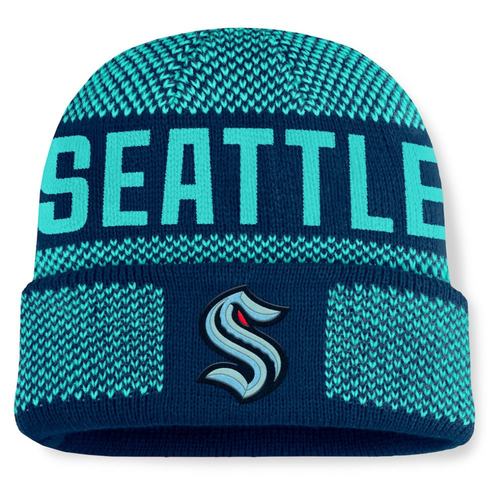 Seattle Kraken Fanatics Fundamentals Shelter Cuffed Knit Hat -  NHL Hats