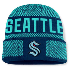 Seattle Kraken Fanatics Fundamentals Shelter Cuffed Knit Hat -  NHL Hats