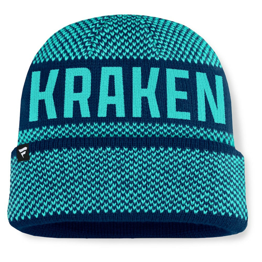 Seattle Kraken Fanatics Fundamentals Shelter Cuffed Knit Hat -  NHL Hats
