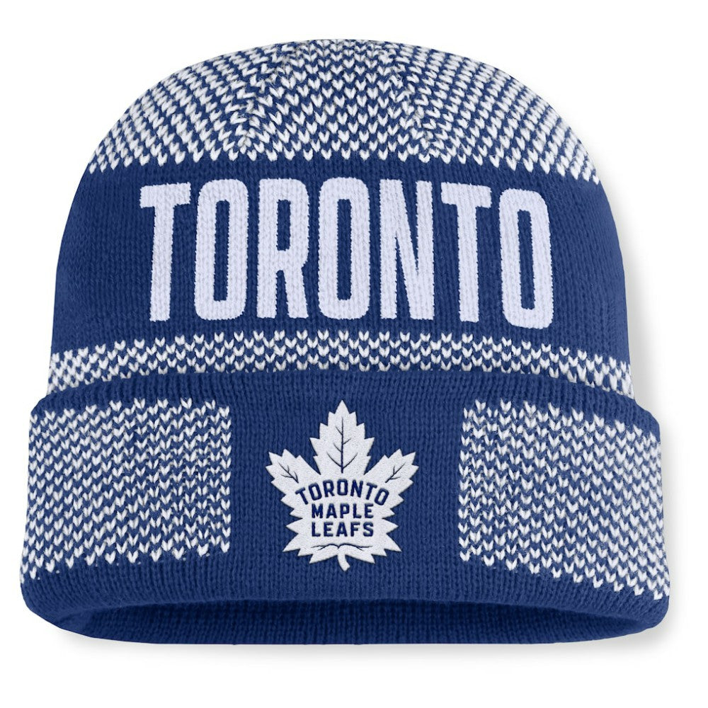 Toronto Maple Leafs Fanatics Fundamentals Shelter Cuffed Knit Hat -  NHL Hats