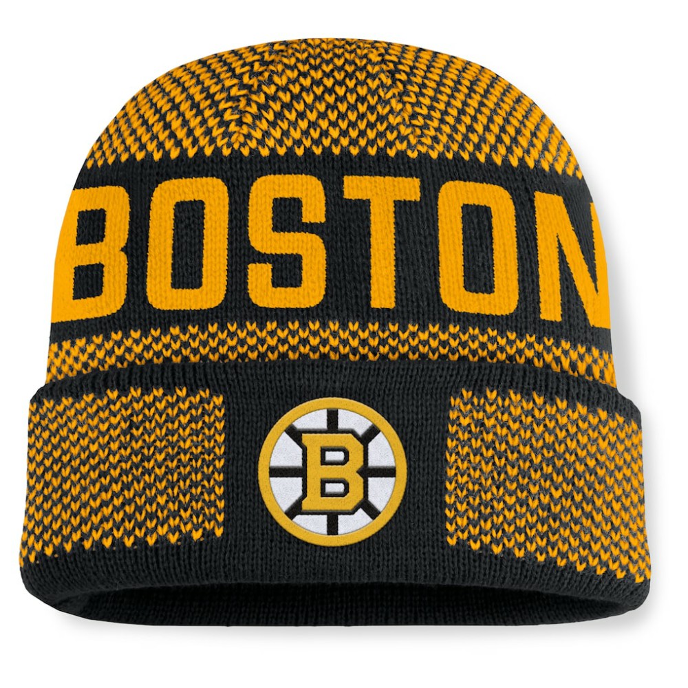 Boston Bruins Fanatics Fundamentals Shelter Cuffed Knit Hat -  NHL Hats