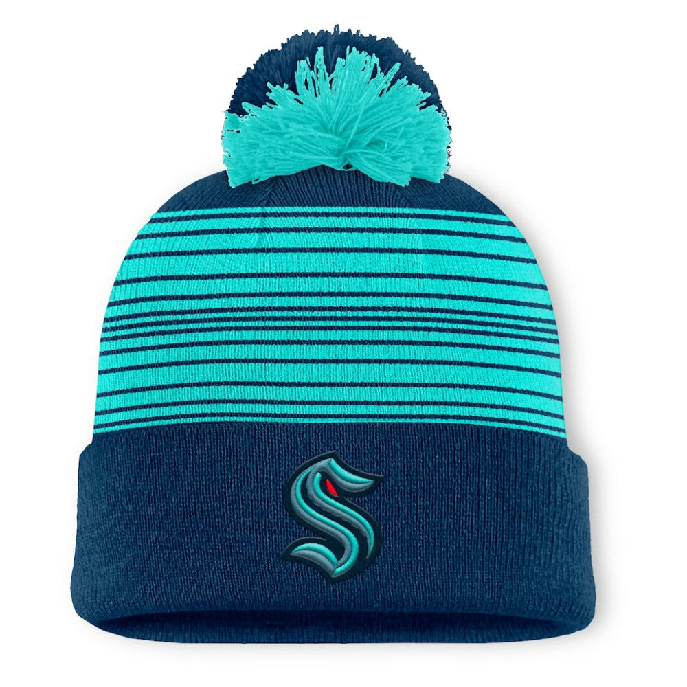 Seattle Kraken Fanatics Fundamental Spirit Cuffed Pom Knit Hat -  NHL Hats