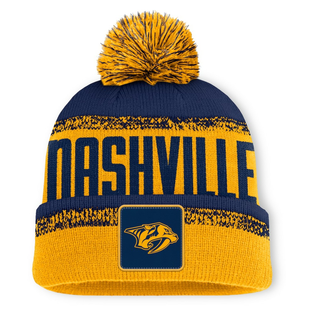 Nashville Predators Fanatics Fundamentals Thrive Cuffed Knit Hat with Pom -  NHL Hats