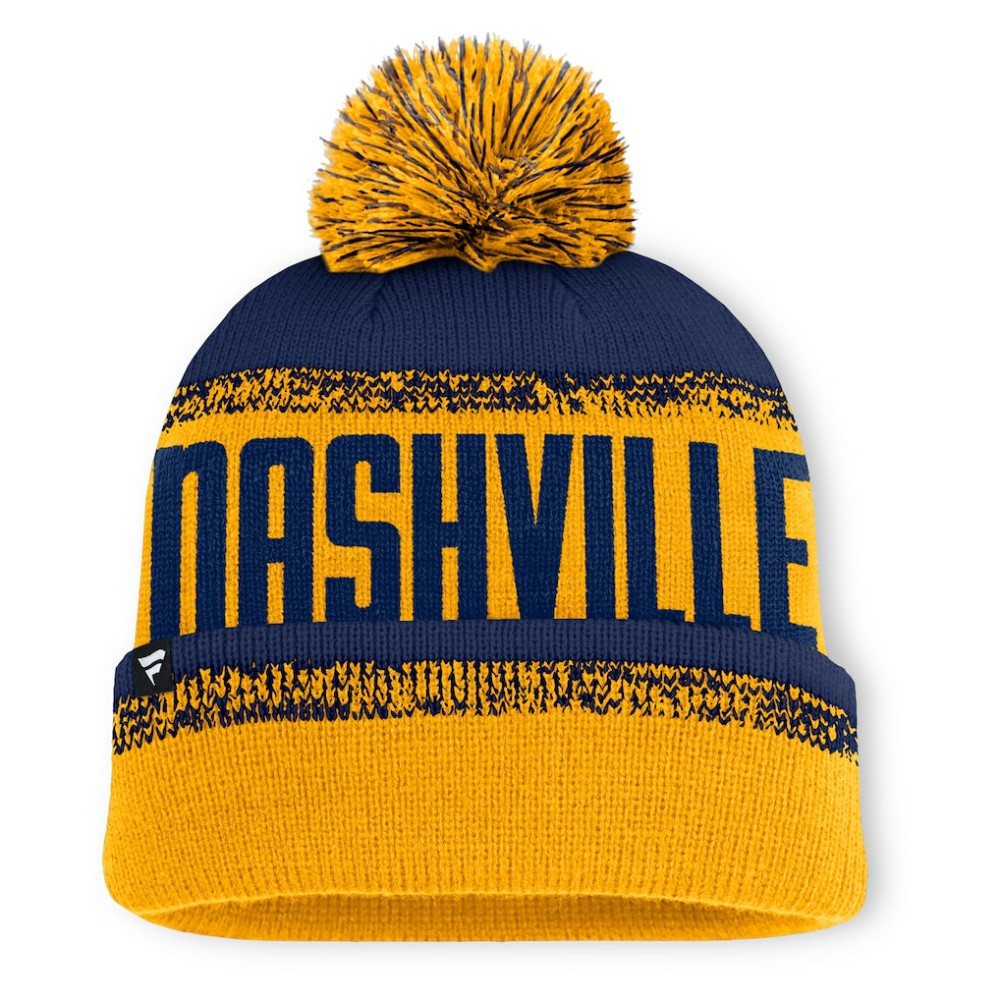 Nashville Predators Fanatics Fundamentals Thrive Cuffed Knit Hat with Pom -  NHL Hats