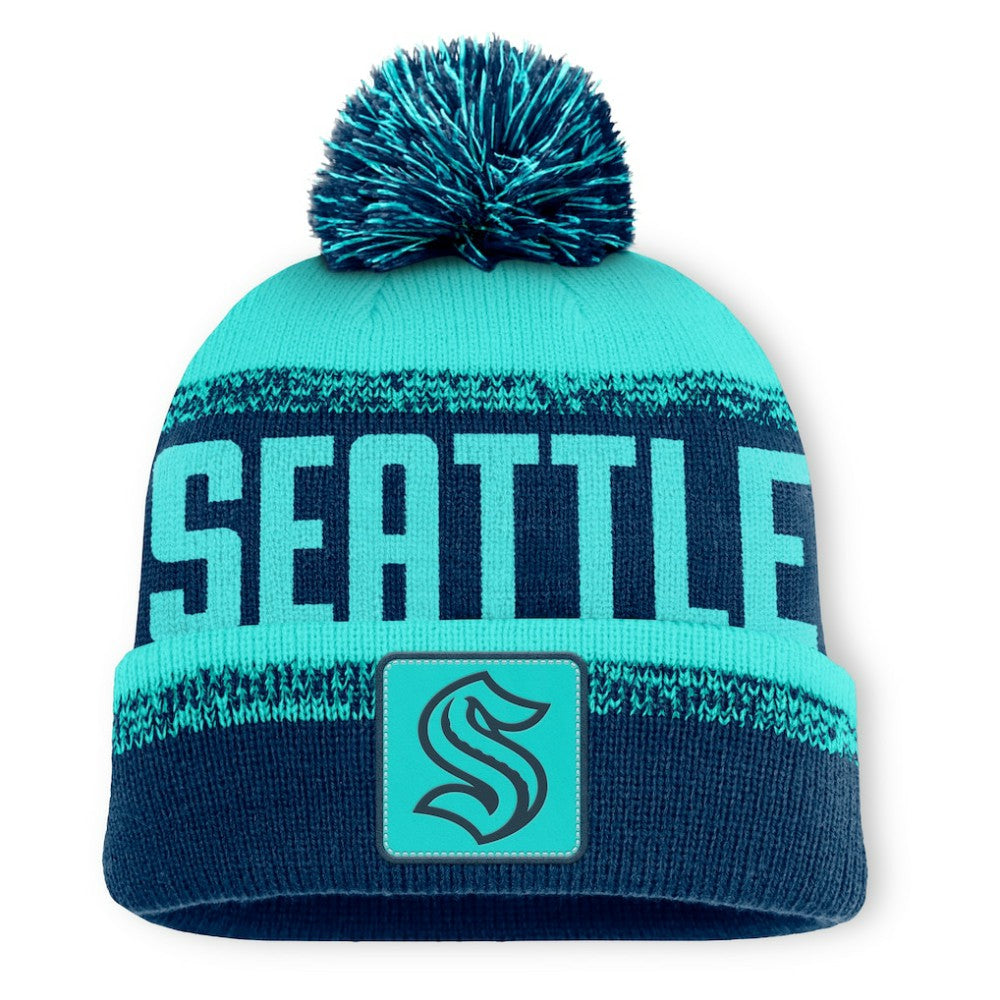 Seattle Kraken Fanatics Fundamentals Thrive Cuffed Knit Hat with Pom -  NHL Hats