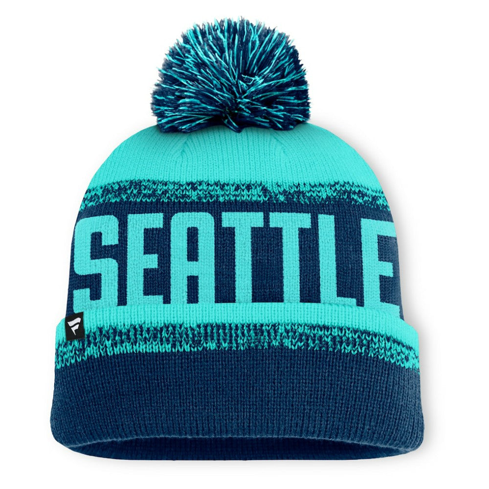 Seattle Kraken Fanatics Fundamentals Thrive Cuffed Knit Hat with Pom -  NHL Hats