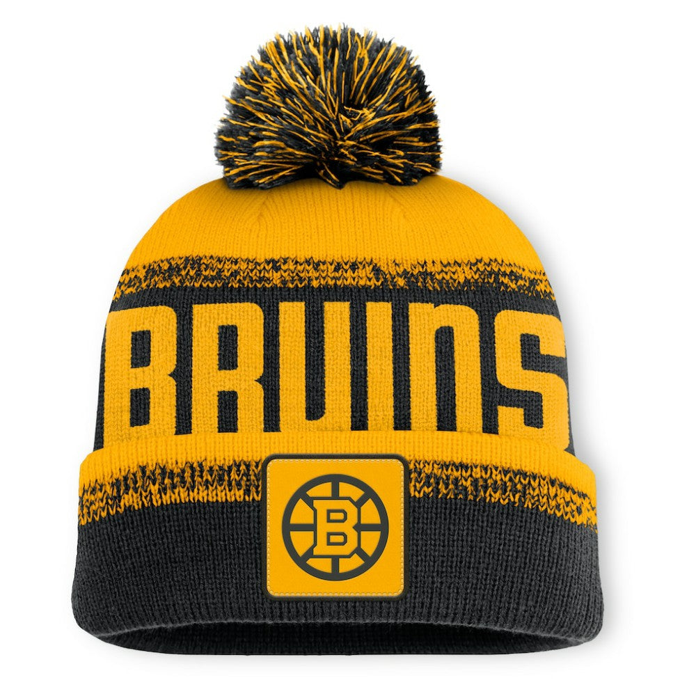 Boston Bruins Fanatics Fundamentals Thrive Cuffed Knit Hat with Pom -  NHL Hats