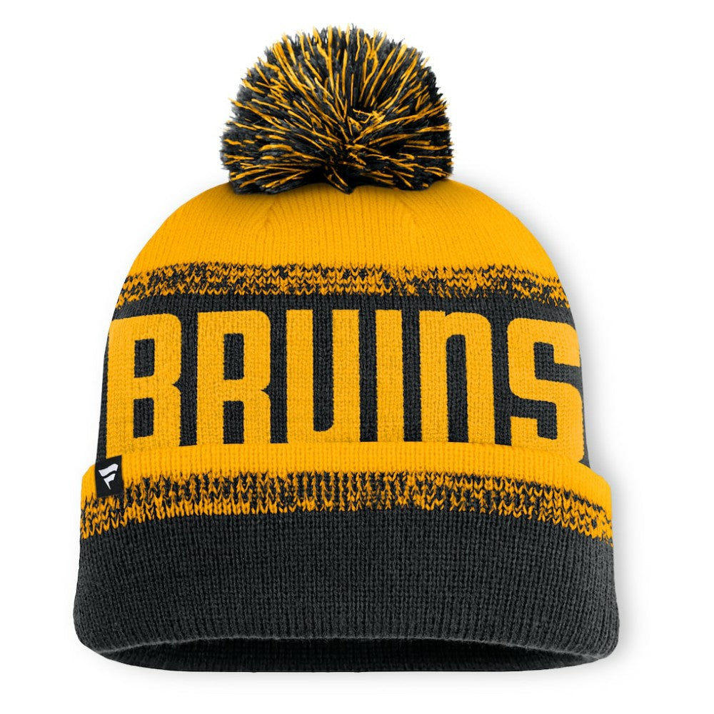 Boston Bruins Fanatics Fundamentals Thrive Cuffed Knit Hat with Pom -  NHL Hats