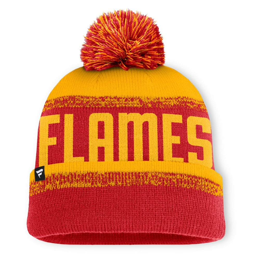Calgary Flames Fanatics Fundamentals Thrive Cuffed Knit Hat with Pom -  NHL Hats
