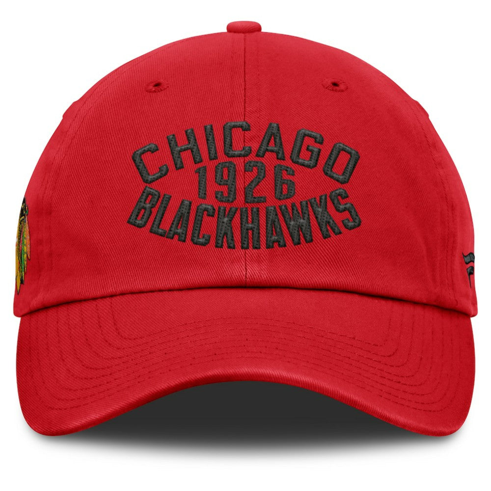 Chicago Blackhawks Fanatics Fundamentals Archer Adjustable Hat -  NHL Hats