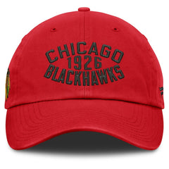 Chicago Blackhawks Fanatics Fundamentals Archer Adjustable Hat -  NHL Hats