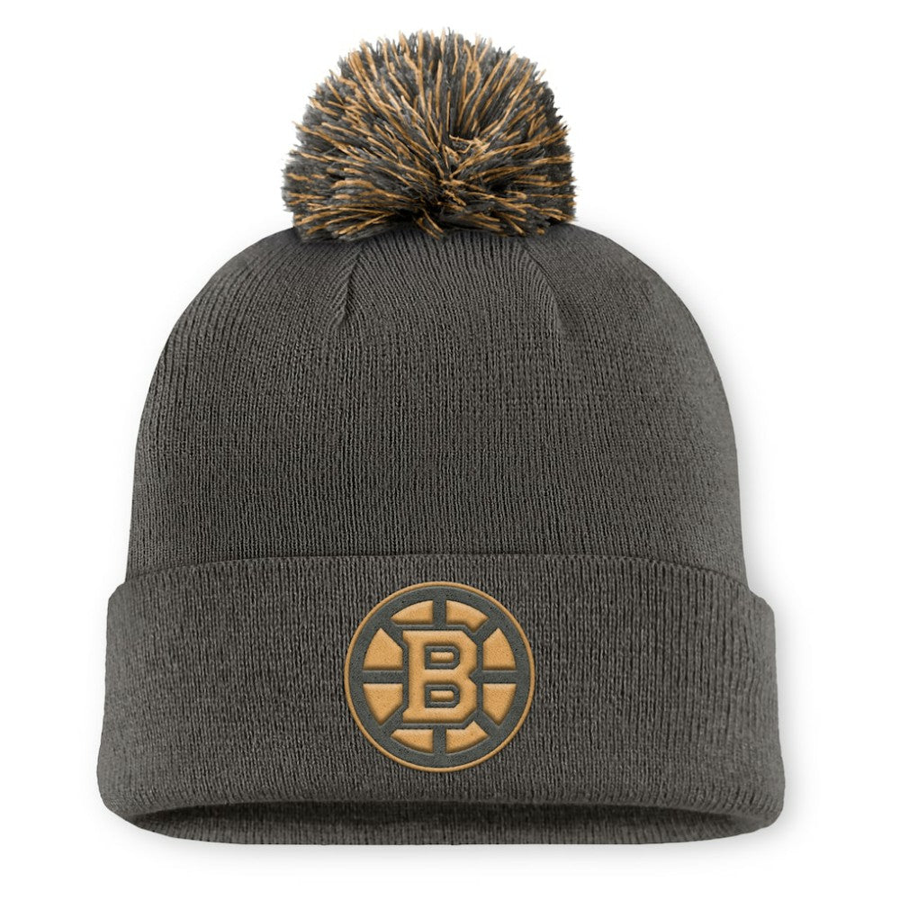 Boston Bruins Fanatics Authentic Pro Military Appreciation Cuffed Knit Hat with Pom -  NHL Hats